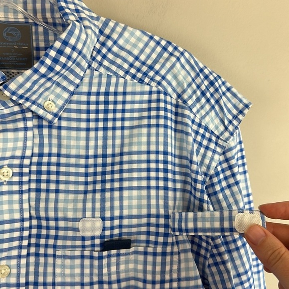 Vineyard Vines Blue And White Plaid Harbor Shirt Size S - Picture 5 of 16